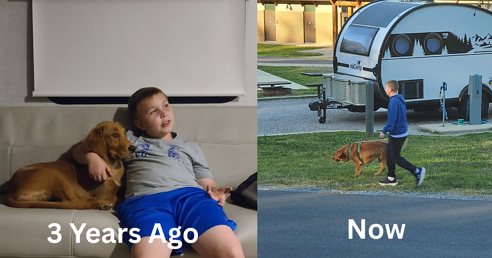 Kid and dog