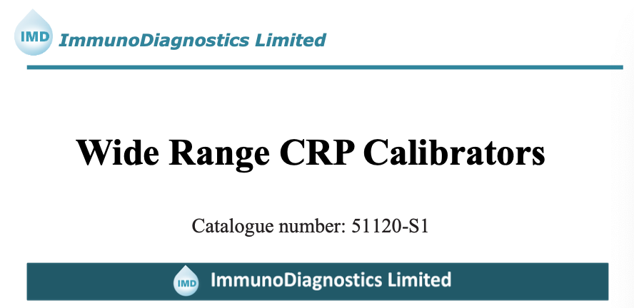 Wide Range C-Reactive Protein (wr-CRP) Calibrator