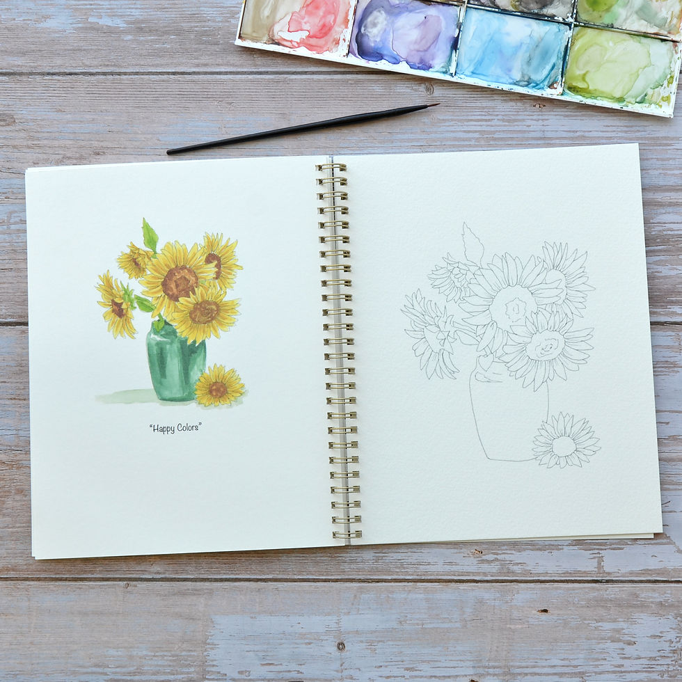 Thumbnail: Sunflower Watercoloring Book