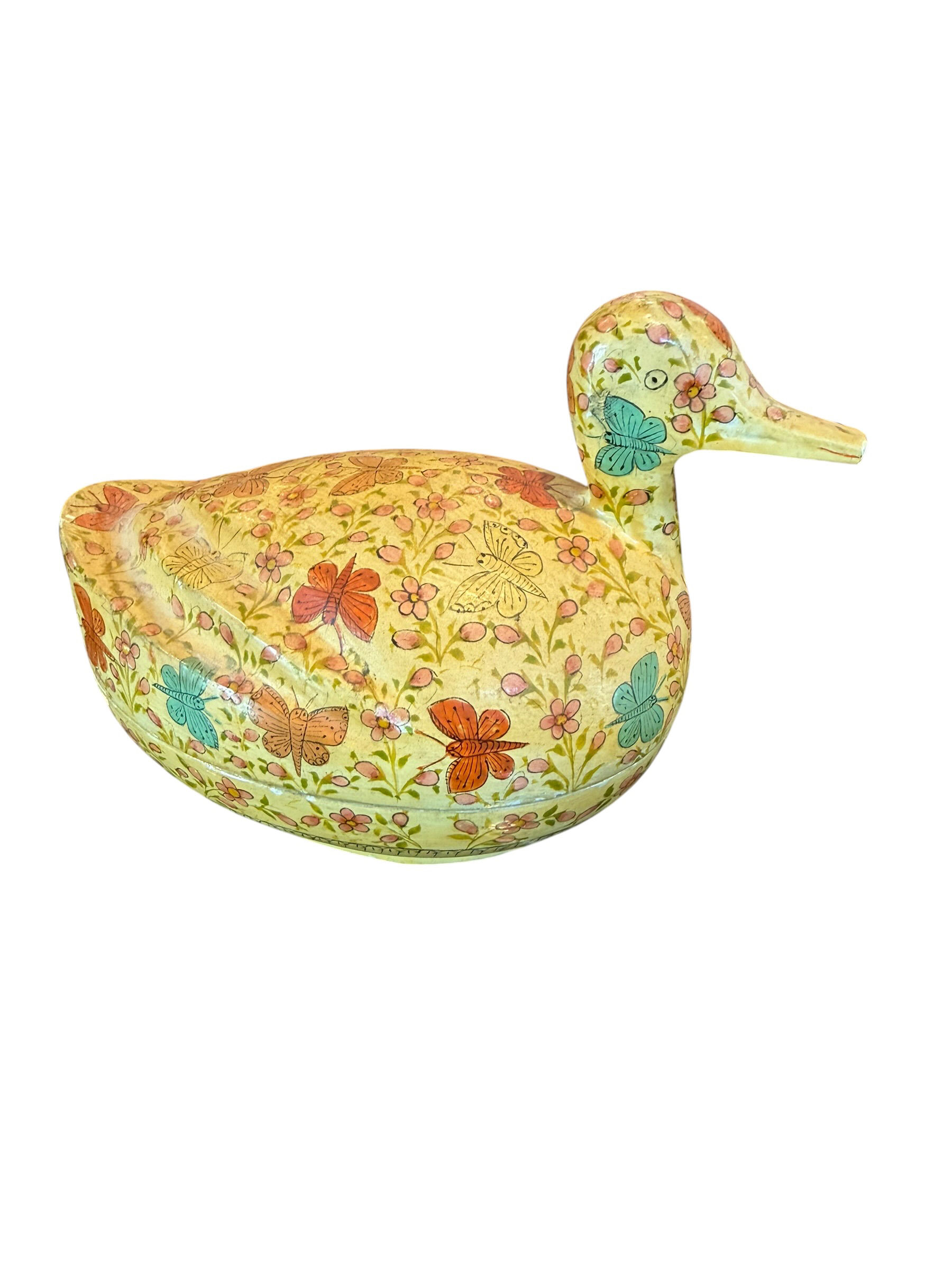Vintage Wooden Duck Trinket Box 