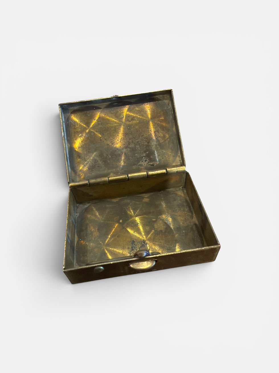 Thumbnail: Vintage Brass Mother of Pearl Pill Box