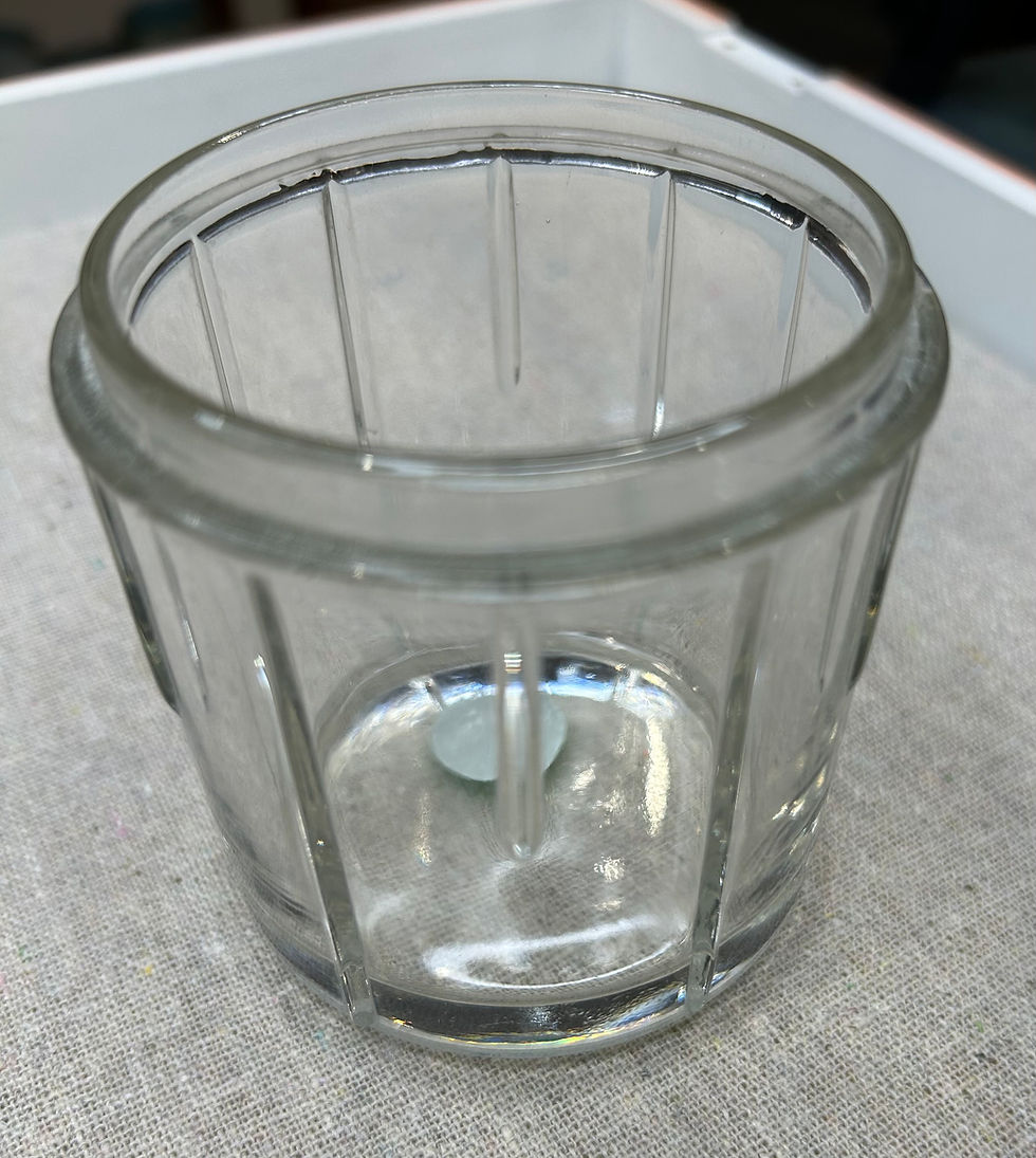 Thumbnail: Antique Glass Tobacco Jar with Brass Etched Lid