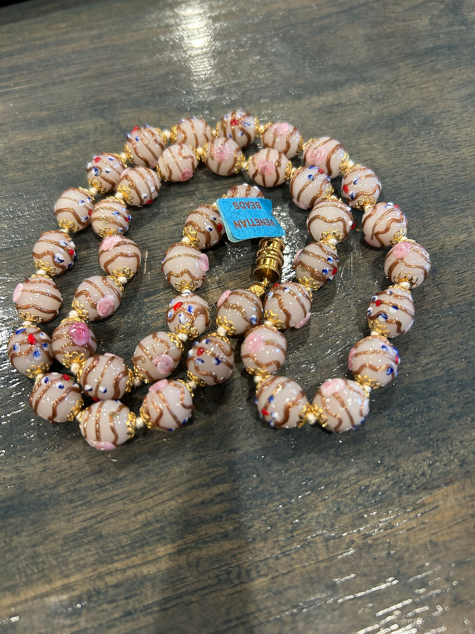Thumbnail: Vintage Italian Venetian Murano Bead 24" Necklace