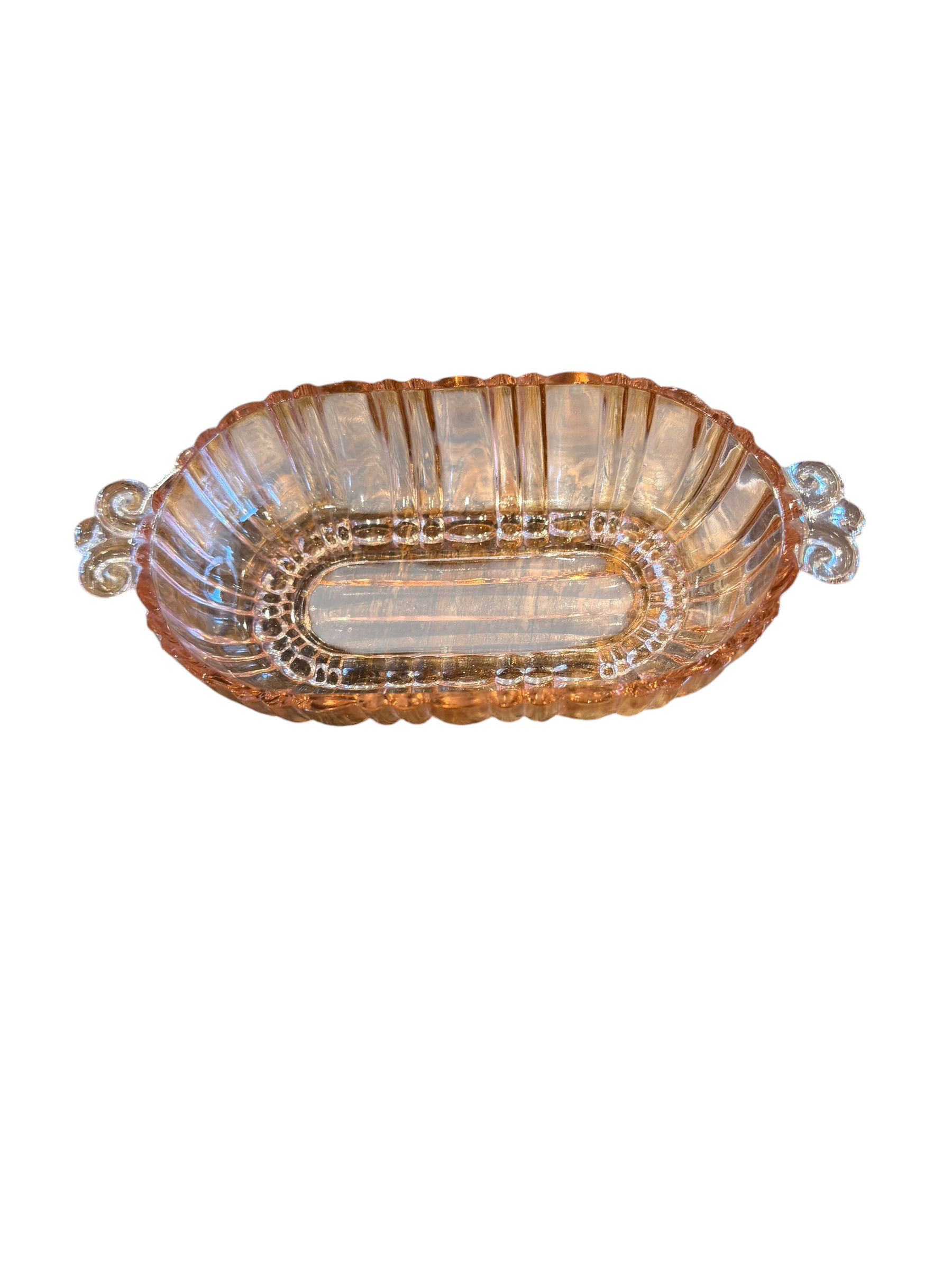 Vintage Anchor Hocking Pink Relish Dish Old Cafe