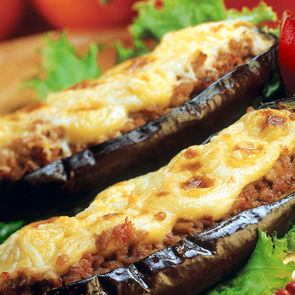 Papoutsakia (Greek Stuffed Eggplant)