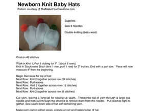 Can you help with the call out for "Hats for Newborns"?