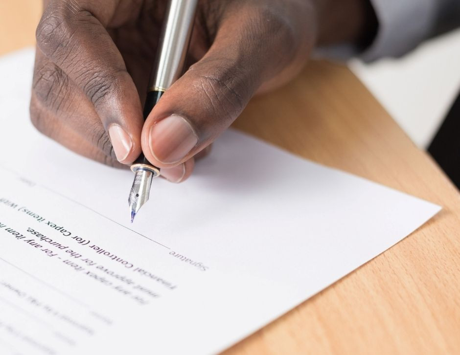 Signing a contract
