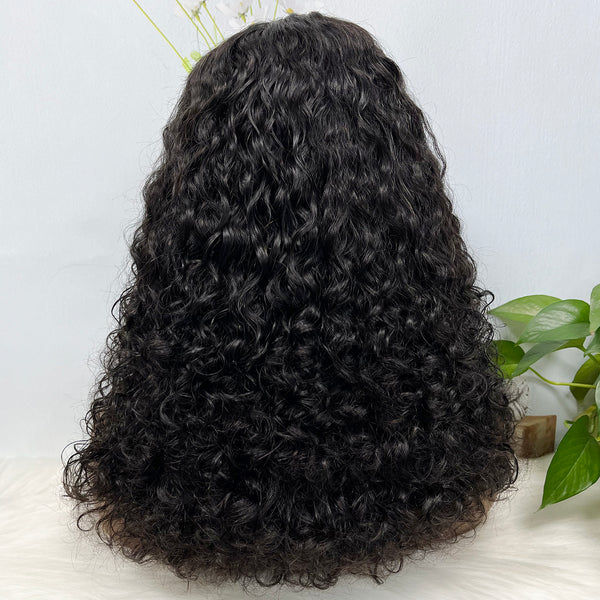 Thumbnail: Double Drawn 13*4 Glueless Wig Pissy Curl Natural Human Hair Lace Wig Ombre Colo