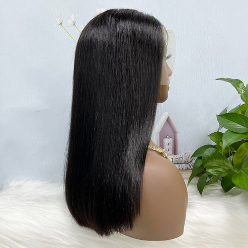 Thumbnail: Double Drawn 13*4 BoB Straight Wigs Color NC 250% Density