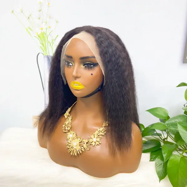 Thumbnail: 13*4 BoB Wig Kinky Straight Wigs Color NC 250% Density