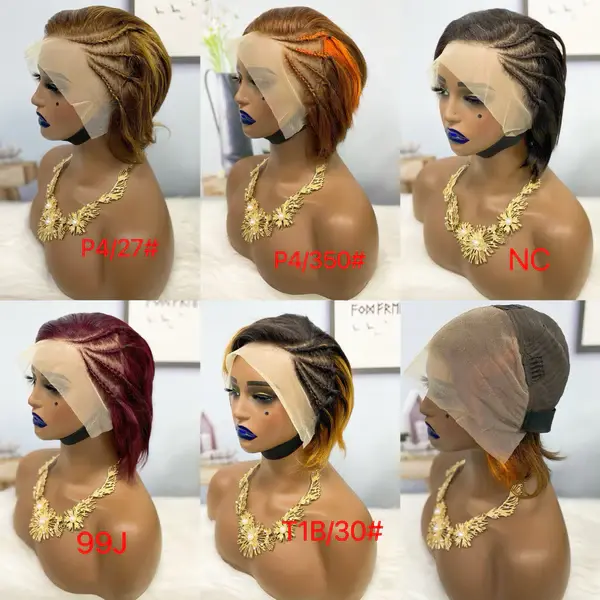 Thumbnail: 13*4 Lace Wig Sasson08 Virgin Human Hair Lace Wig Color 1B