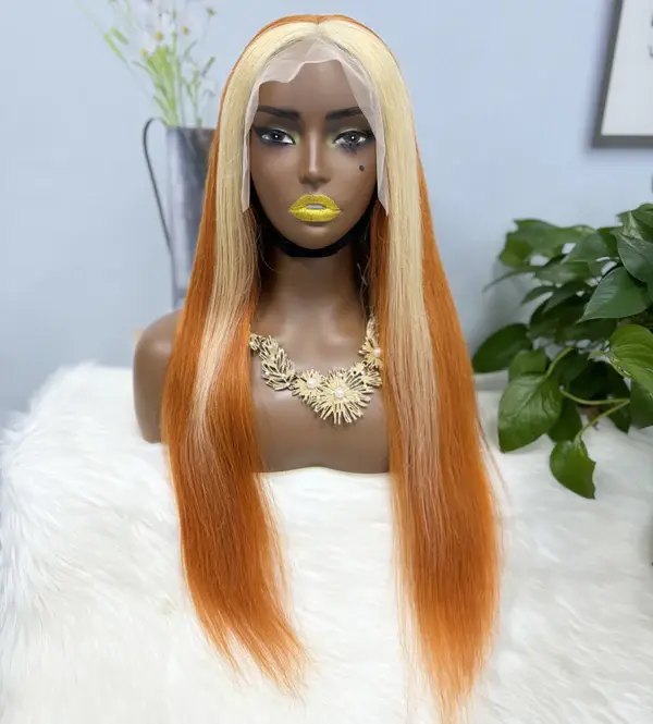 Thumbnail: 13*4 Lace Wig Straight Natural Virgin Human Hair Lace Wigs Color P613/350#