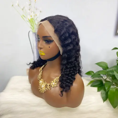 Thumbnail: 13*4 BoB Wig Deep Wave Wigs Color NC 250% Density