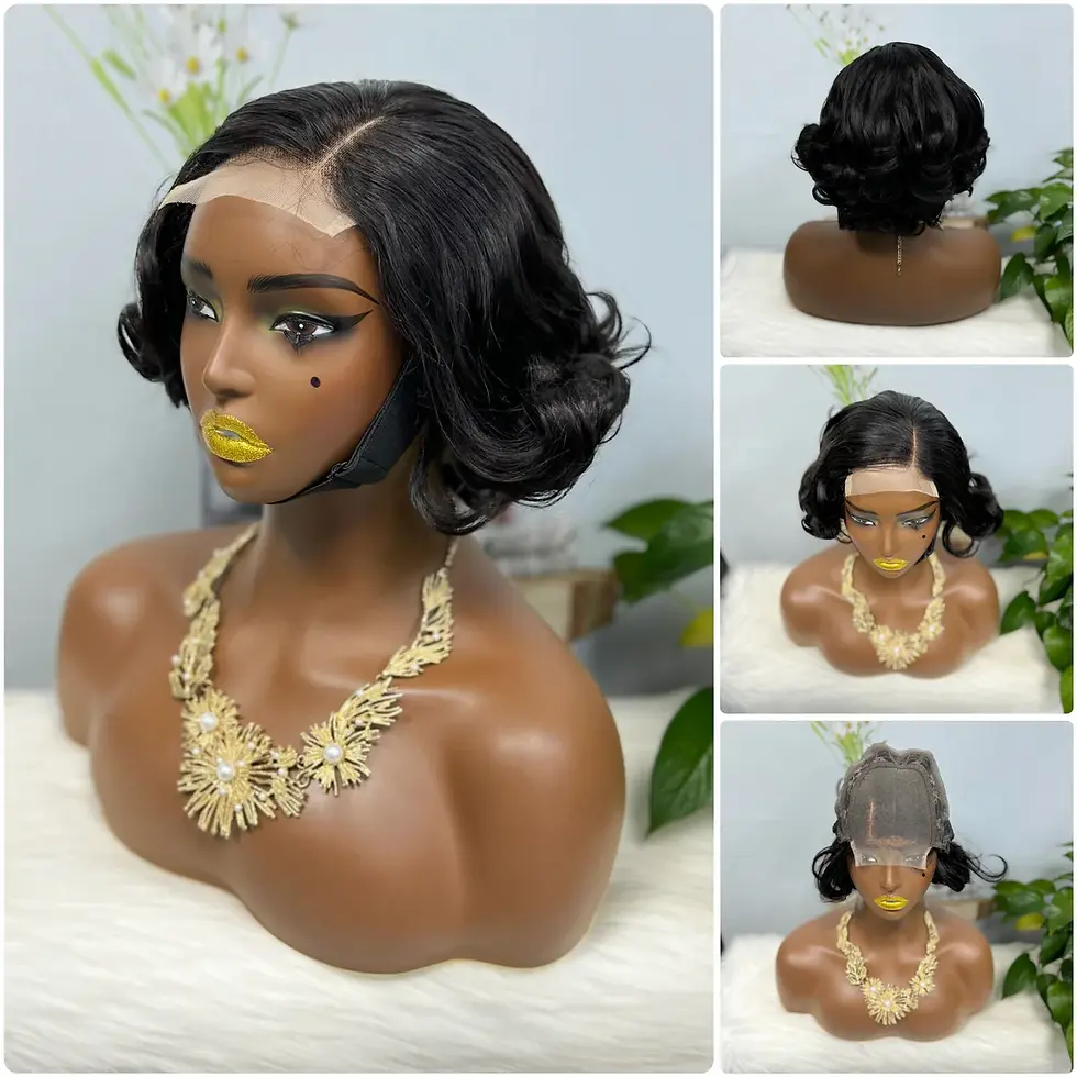 Thumbnail: DD 4*4 Lace Wig Egg Curl Human Hair Wig Color P4/27# 250% Density