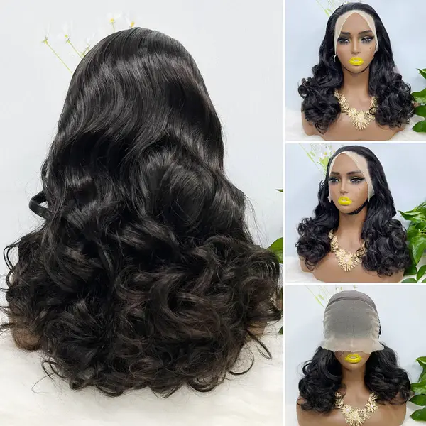 Thumbnail: Double Drawn 13*4 Lace Wig Loose Wave Natural Human Hair Lace Wig Color P4/27# 