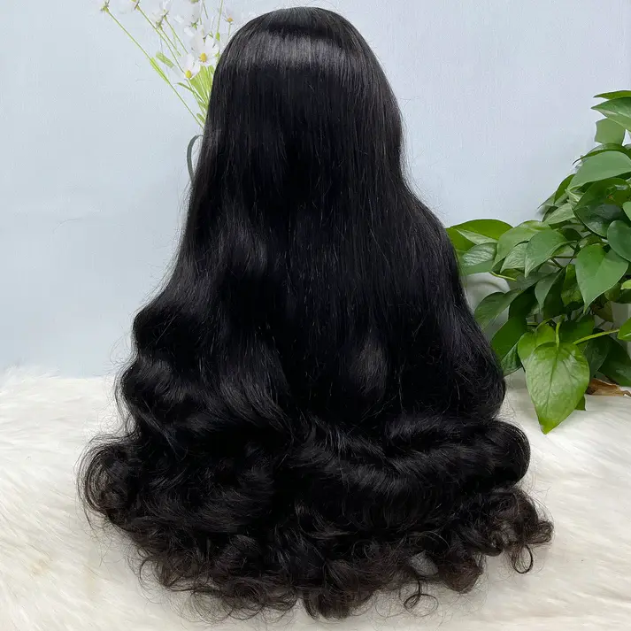 Thumbnail: Double Drawn 4*4 Glueless Lace Wig Noble Wave Human Hair Wigs Natural Color 26"