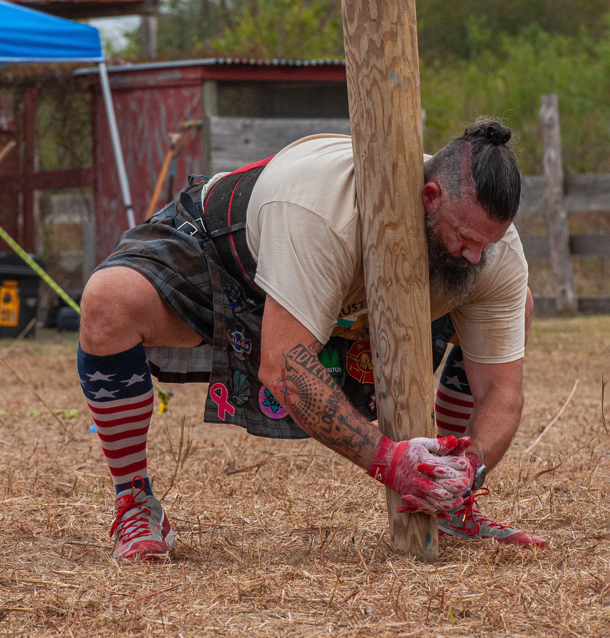 Highland athlete competing at the Austin Celtic Festival