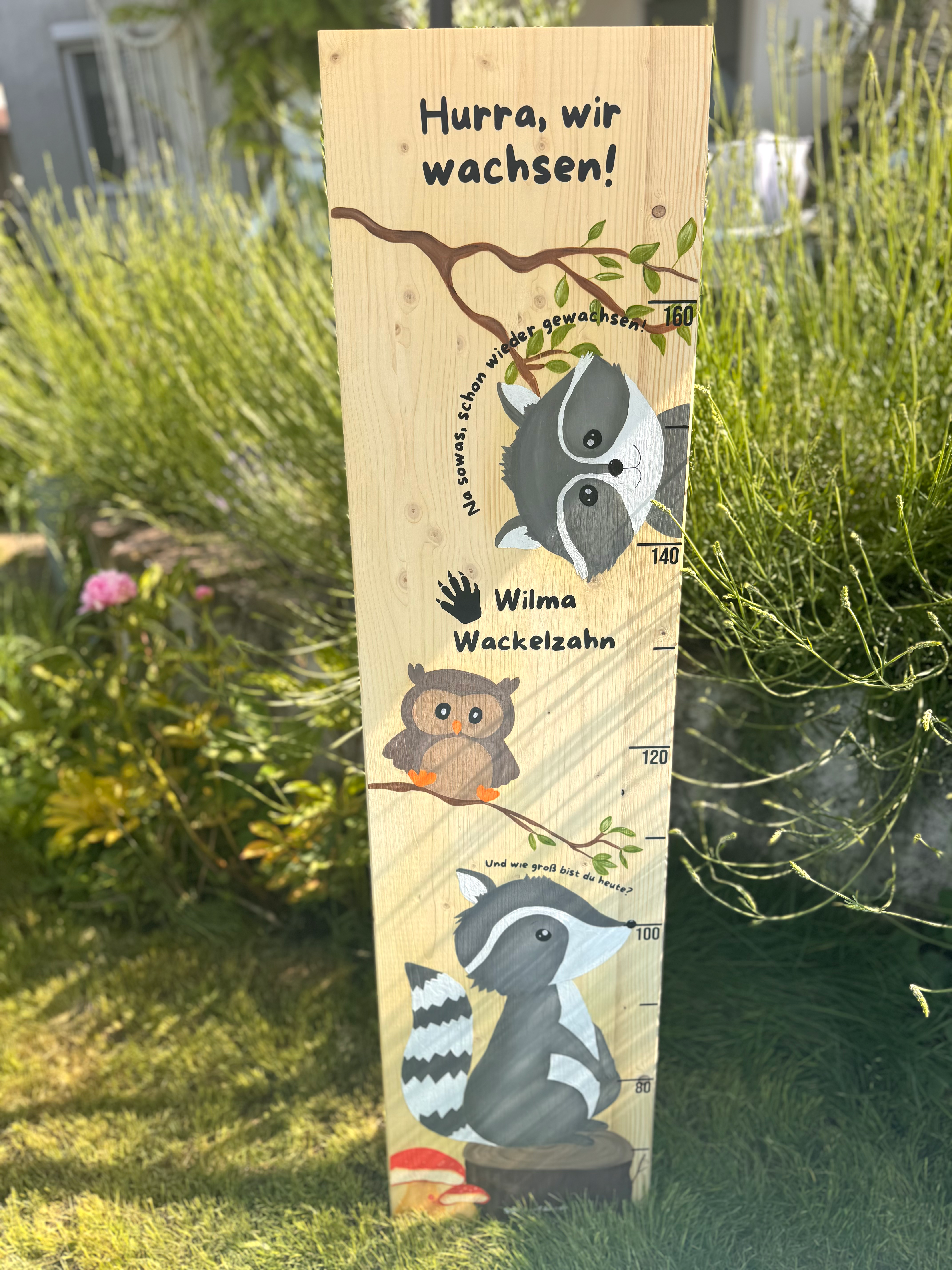 Handbemalte Messleiste aus Holz