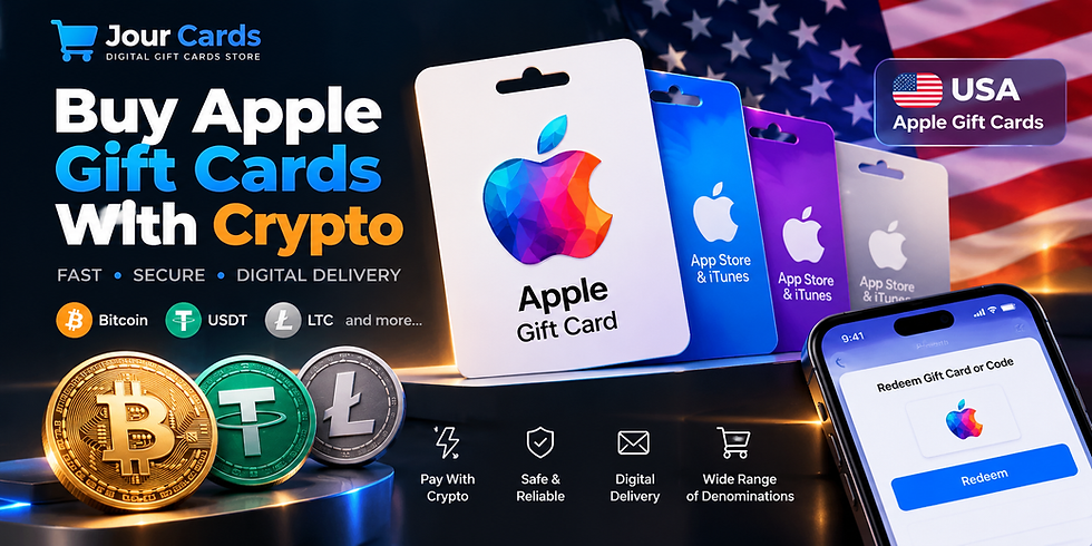 Buy Apple Gift Cards with cryptocurrency in the US