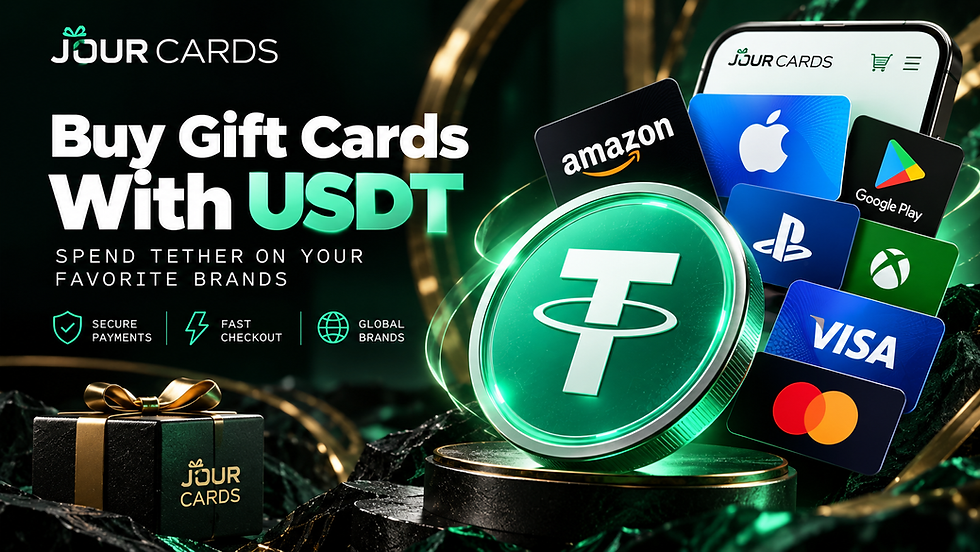 Buy gift cards with USDT Tether on Jour Cards