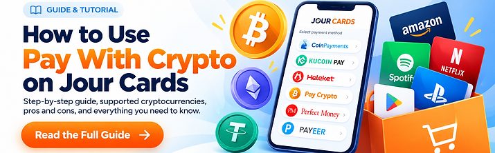 A guide how to use PAy With Crypto on Jour Cards
