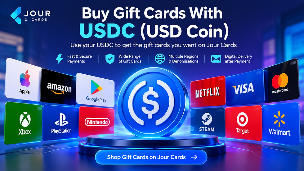 Buy gift cards with USDC on Jour Cards