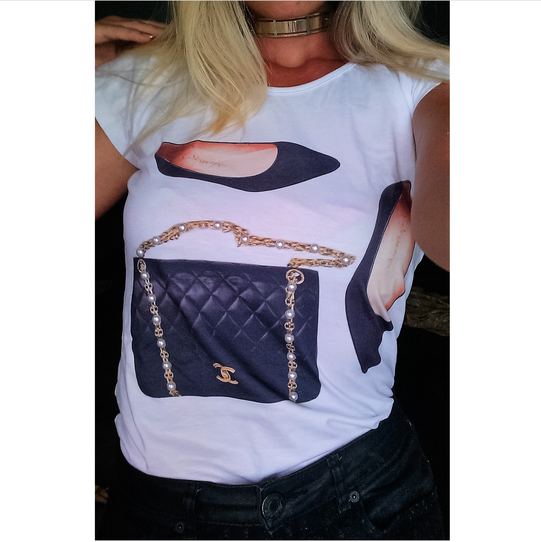 T-shirt Bag and Flat Shoes