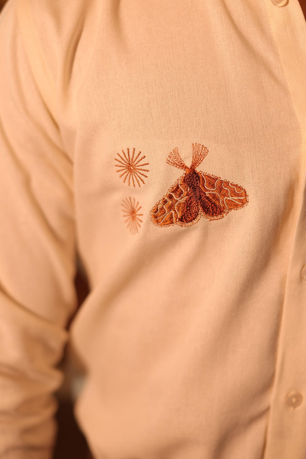 Miniatura: Camisa Linho Bordado Borboleta