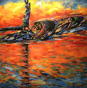 Obra de Arte: Ciclismo, do artista Ery Medeiros. Quadro. Tela.