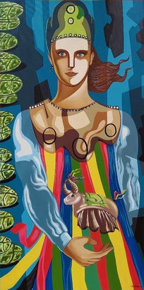 Obra de Arte: Boi de Reis, do artista Jayr Peny. Quadro. Tela.