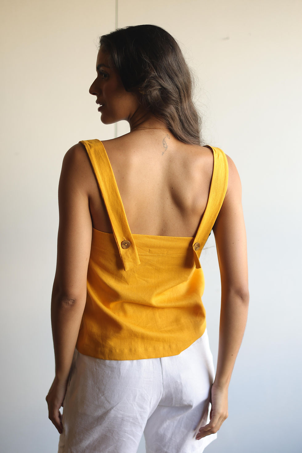 Miniatura: Blusa de Linho Alça com Botões
