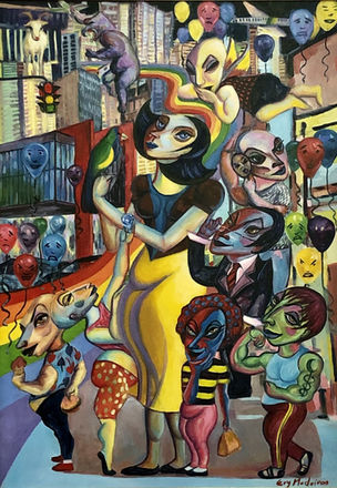 Obra de Arte: Branca de Neve e os 7 pecados capitais, do artista Ery Medeiros. Quadro. Tela.