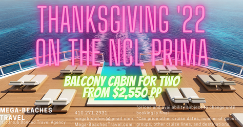 Spend this Thanksgiving on Norwegian Cruise Line's newest ship the NLC PRIMA!