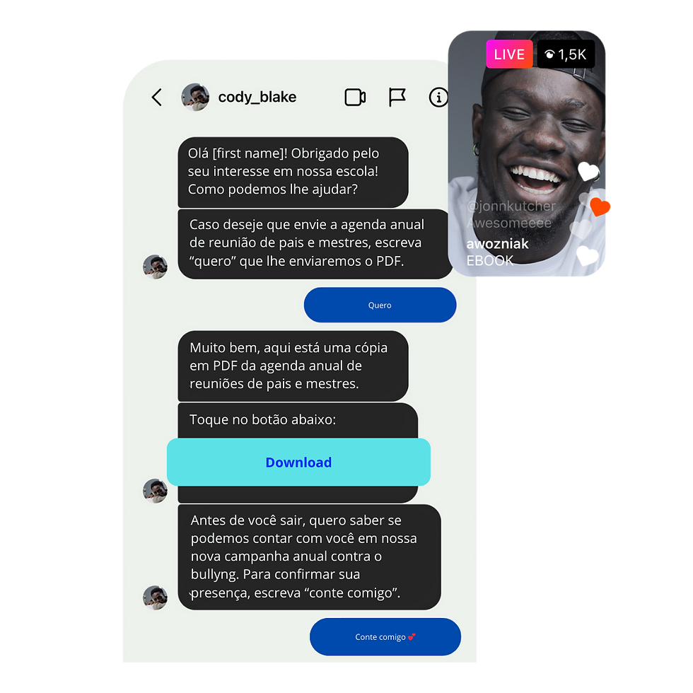 Chat com Manychat.