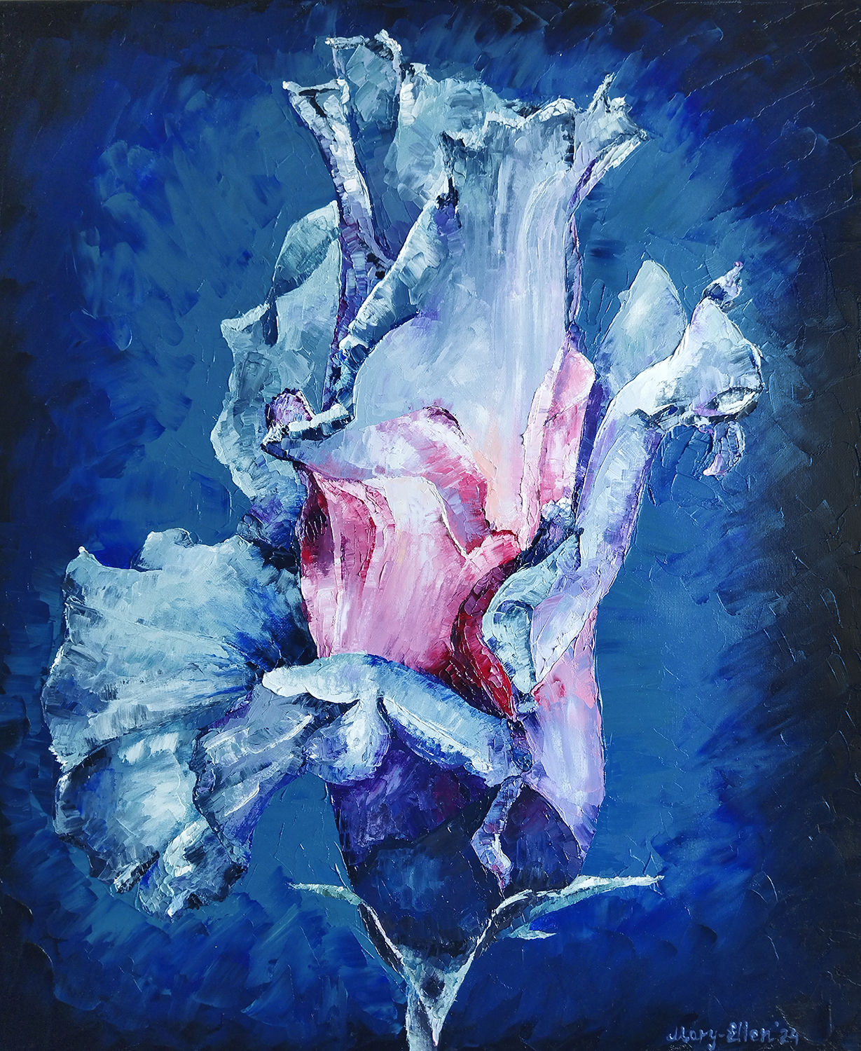 Blue iris, 50*60 cm, oil on canvas