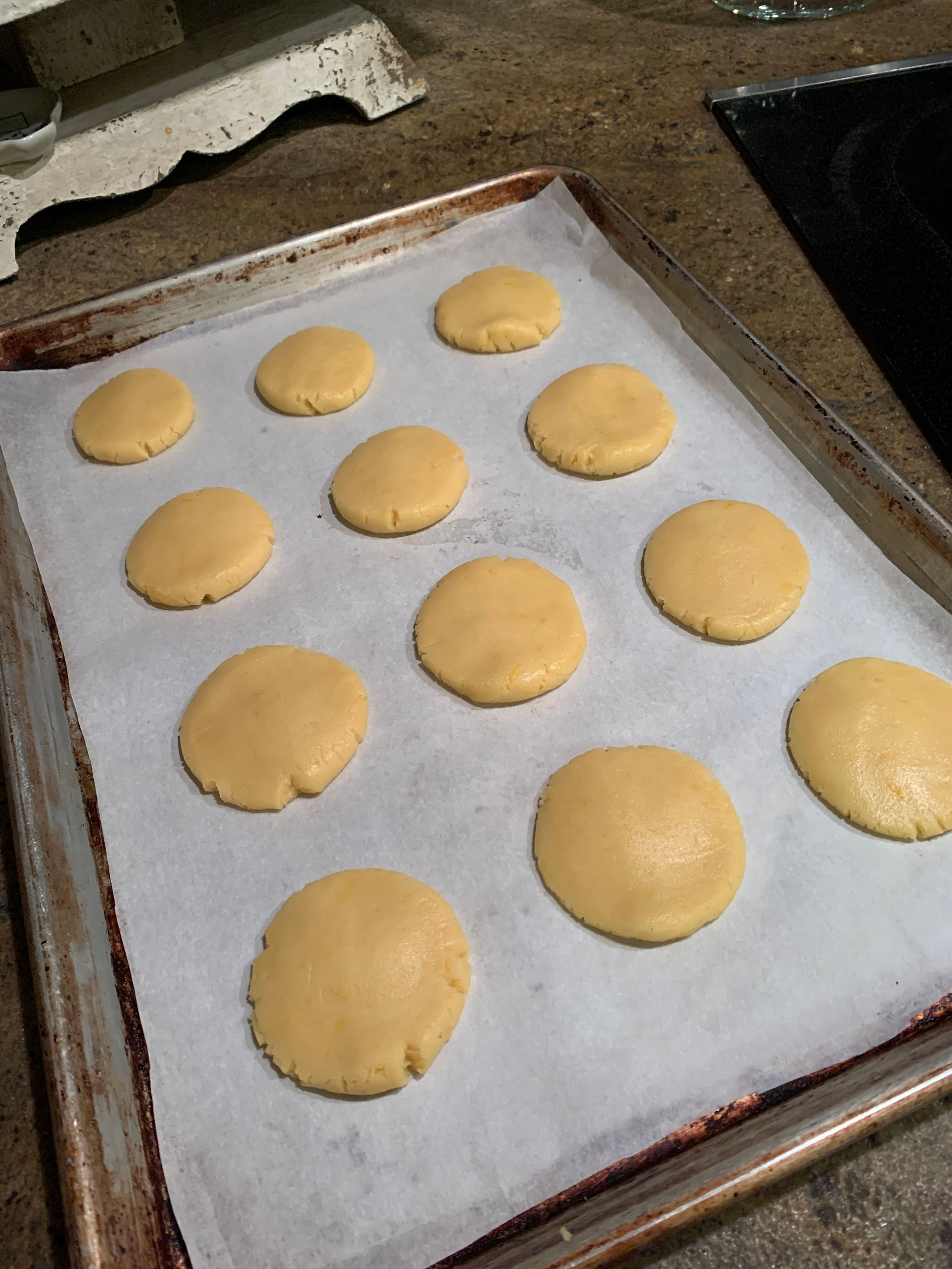Lemon Cookie Dough on Baking Sheet