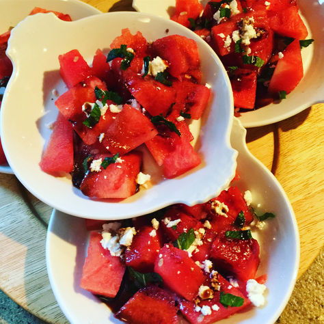 Watermelon Salad with Balsamic Reduction