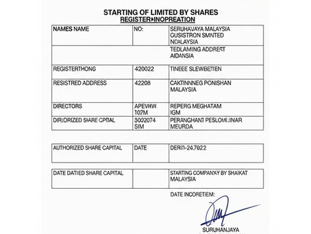 Starting Company Limited by Shares Malaysia - SSM