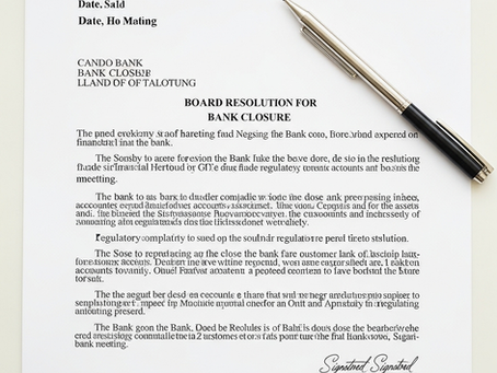 Board Resolution for Bank Closure
