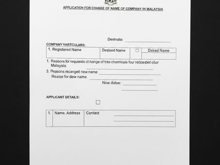 Application for Change of Name of Company in Malaysia