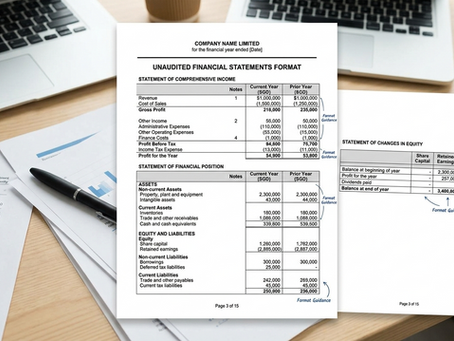 Unaudited Financial Statements Format