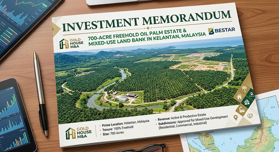 Investment Memorandum: 700-Acre Freehold Oil Palm Estate & Mixed-Use Land Bank in Kelantan, Malaysia | Bestar