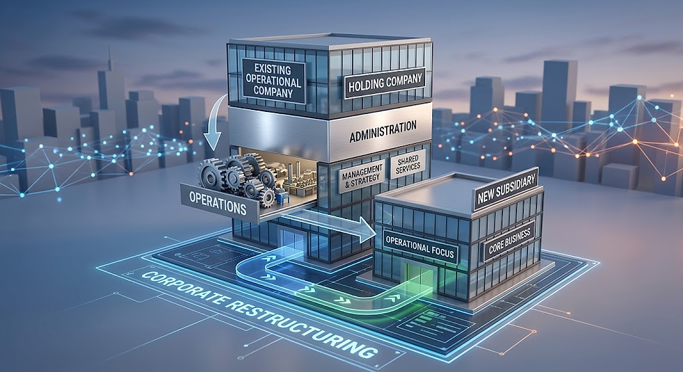 Converting Existing Operational Company into a Holding Company and Setting Up a New Subsidiary