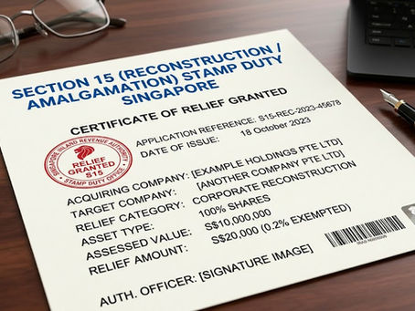 Section 15 (Reconstruction / Amalgamation) Stamp Duty Relief