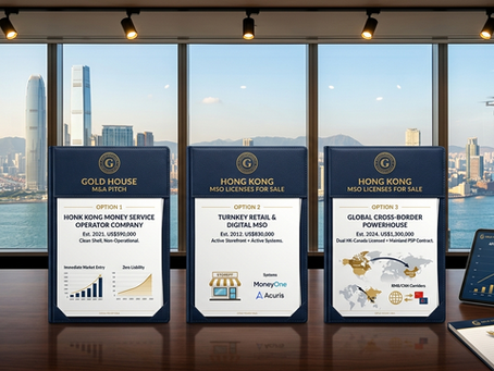 Business for Sale Hong Kong - Money Transfer Service Provider (MSO) Licenses