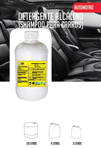 Detergente Alcalino Champu Shampoo  carros Go