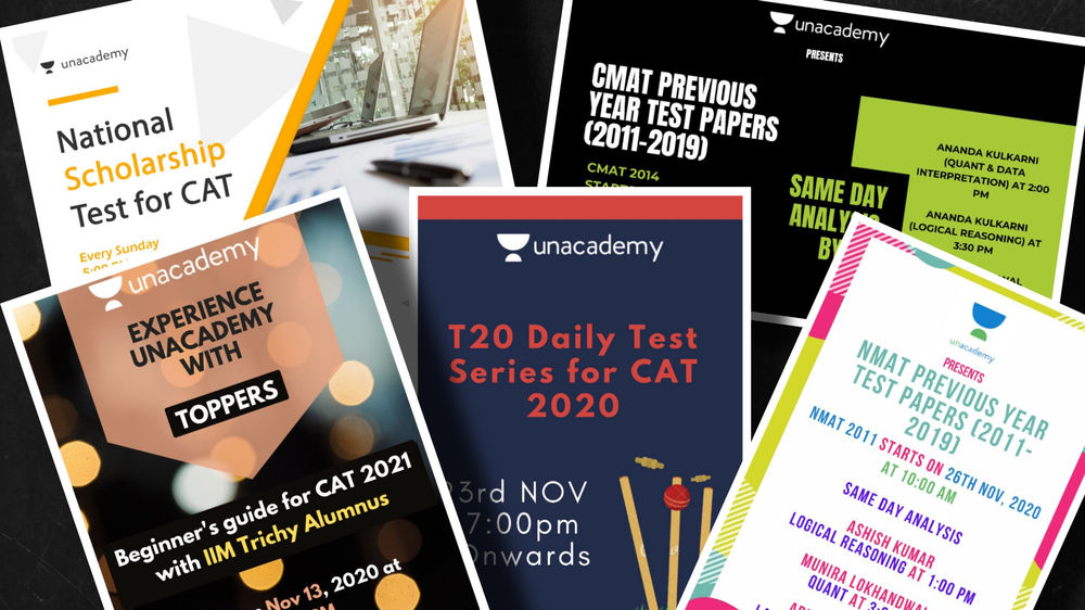 Unacademy CAT Free Resources & Free NMAT, CMAT, IIFT Past Year