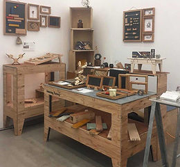 古家具ビンテージ品◾️起立木工 天板フェルト張り ディスプレイ台 飾り台 テーブル IDYLLIC GARDENガーデンウィールL ホワイト オブジェ