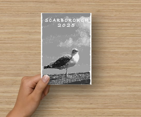 Thumbnail: Scarborough 2025 Postcard - Black & White Coastal Collection