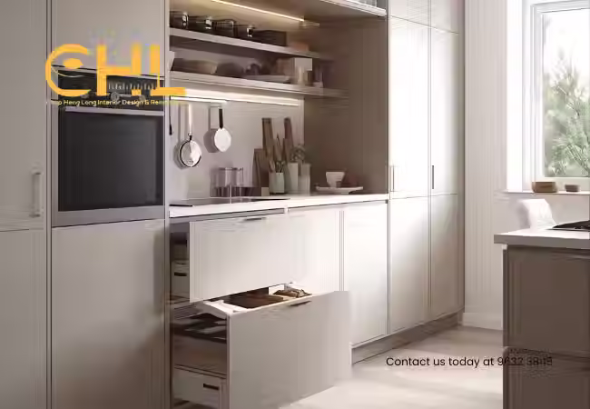 smart sotrage cabinets in Singapore with tall pantry